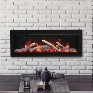 Amantii 42-in Symmetry Smart WiFi Enabled Built-In Linear Electric Fireplace