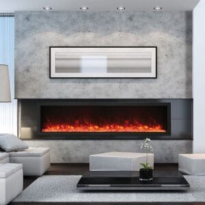 Amantii Panorama Series Indoor/Outdoor 88-In Deep XT Built-In Electric Fireplace
