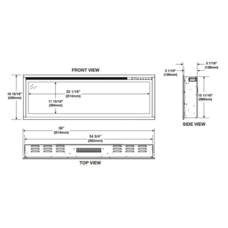 Napoleon-NEFL36CFH-Dimension-in-mm